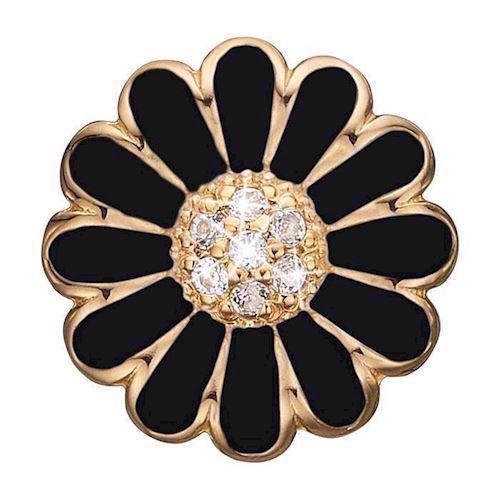Image of Christina Collect forgyldt Black Topaz Marguerite Smuk Marguerite med glitrende midte af 7 hvide topas, model 650-G38Black